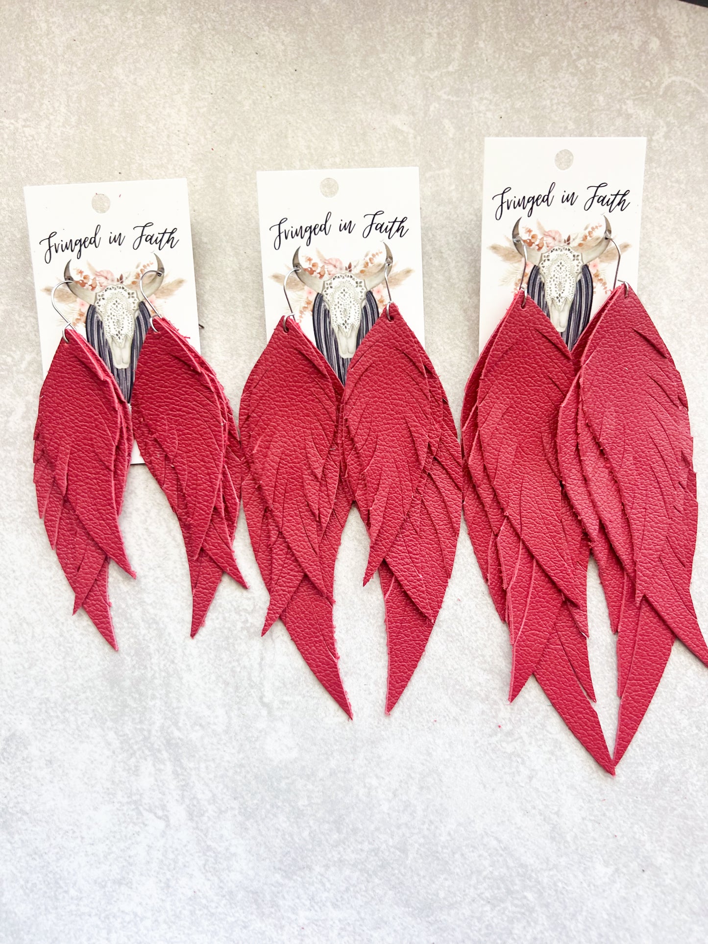 Dawson Fringe Feathers | Red