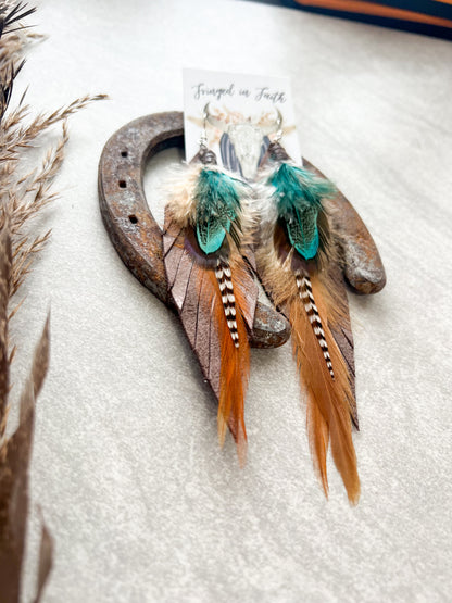 Kalispell Fringe Feathers | Brown