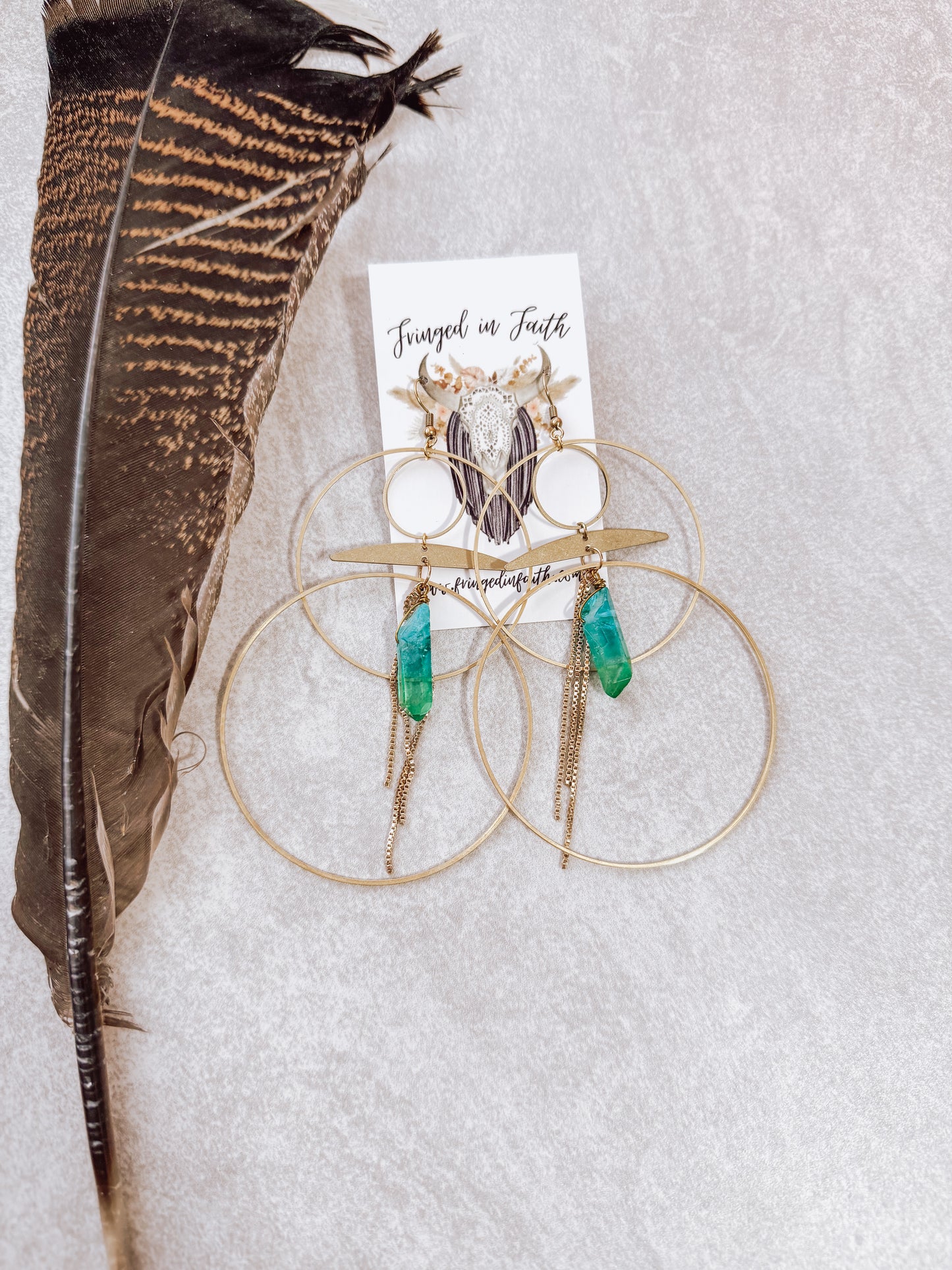 Whimsical Hoops | Turquoise Crystals