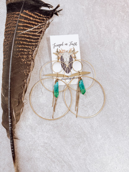 Whimsical Hoops | Turquoise Crystals