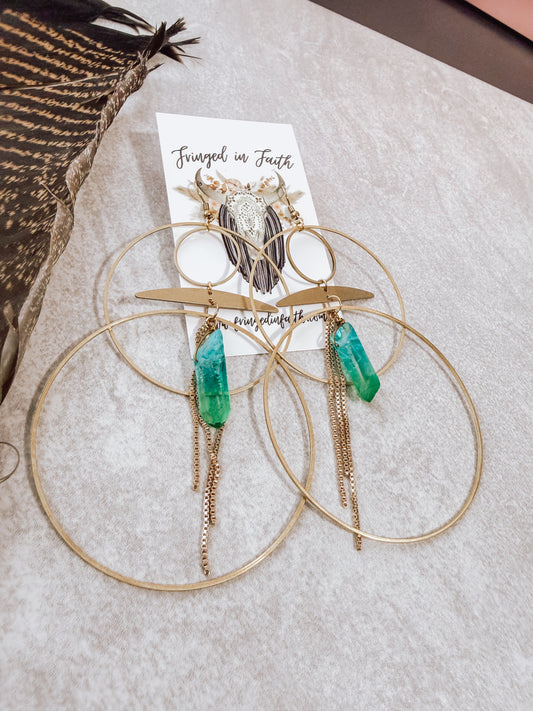 Whimsical Hoops | Turquoise Crystals