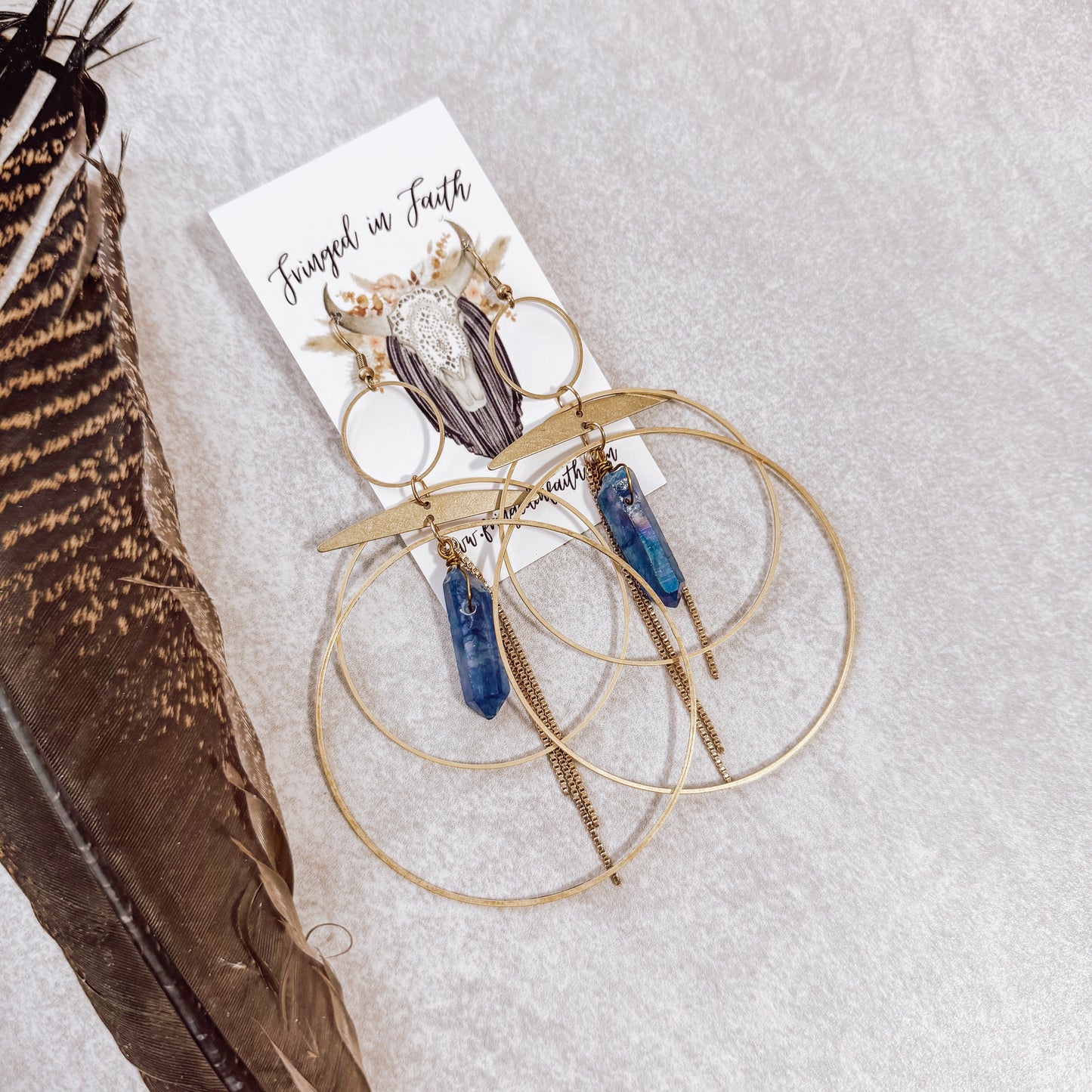 Whimsical Hoops | Blue Crystals