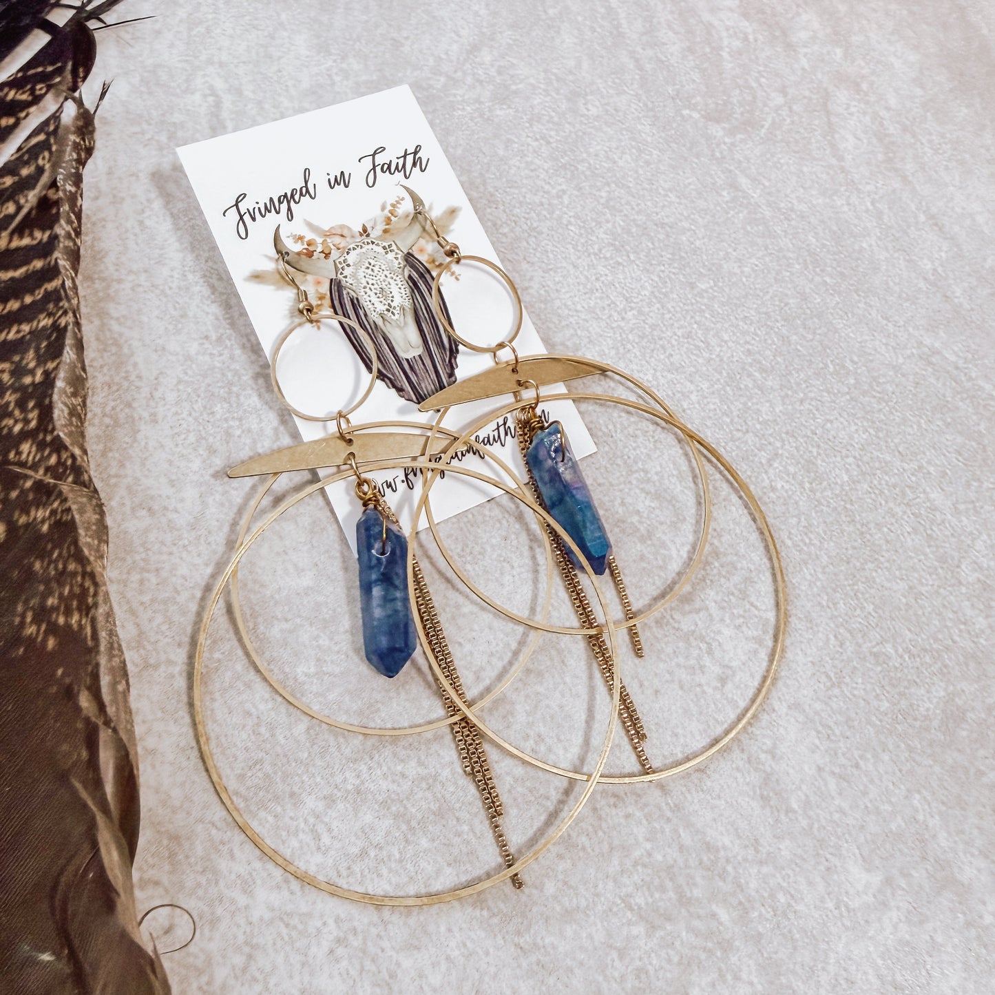 Whimsical Hoops | Blue Crystals