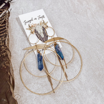 Whimsical Hoops | Blue Crystals