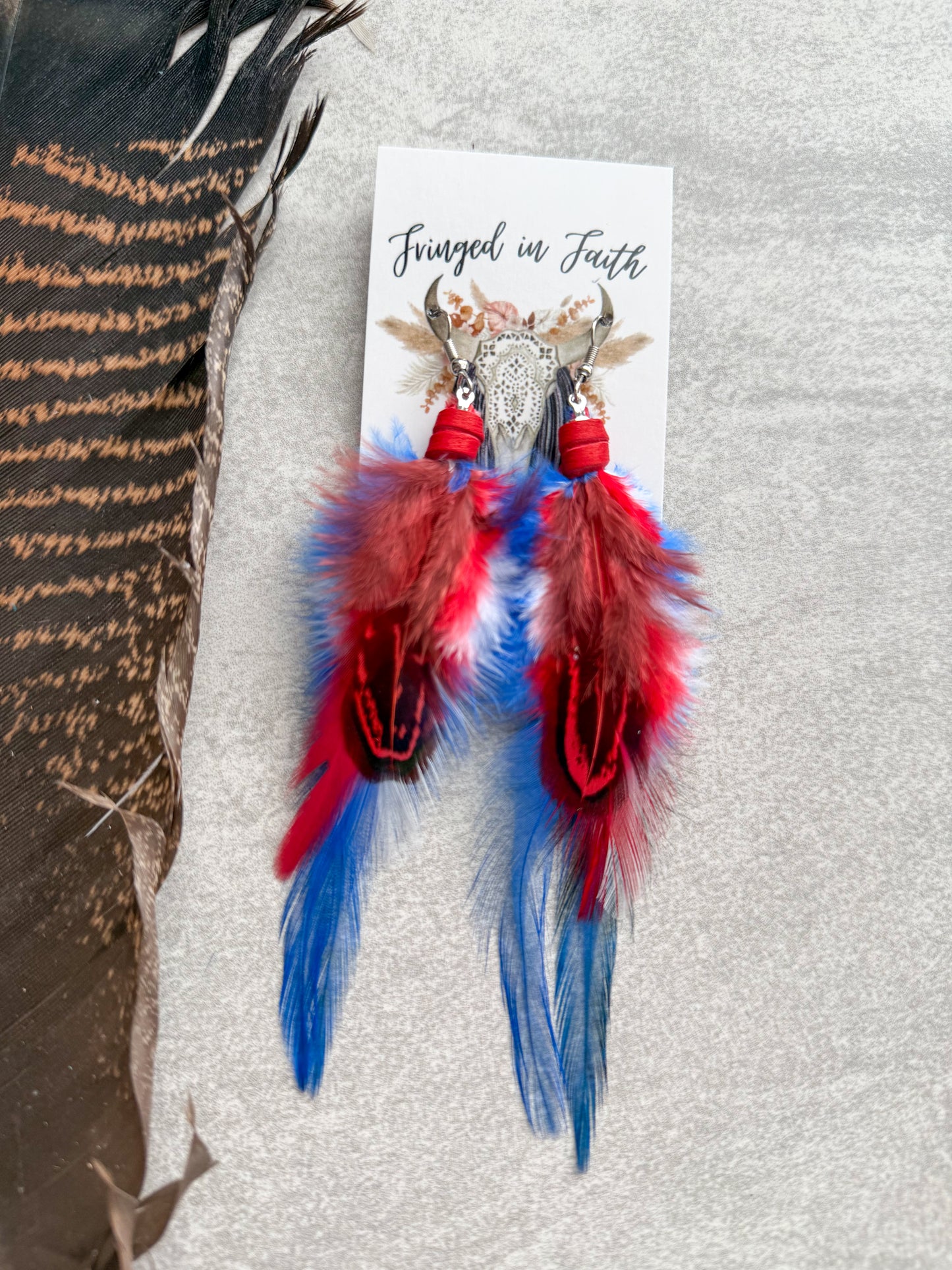 Red White & Blue Feathers