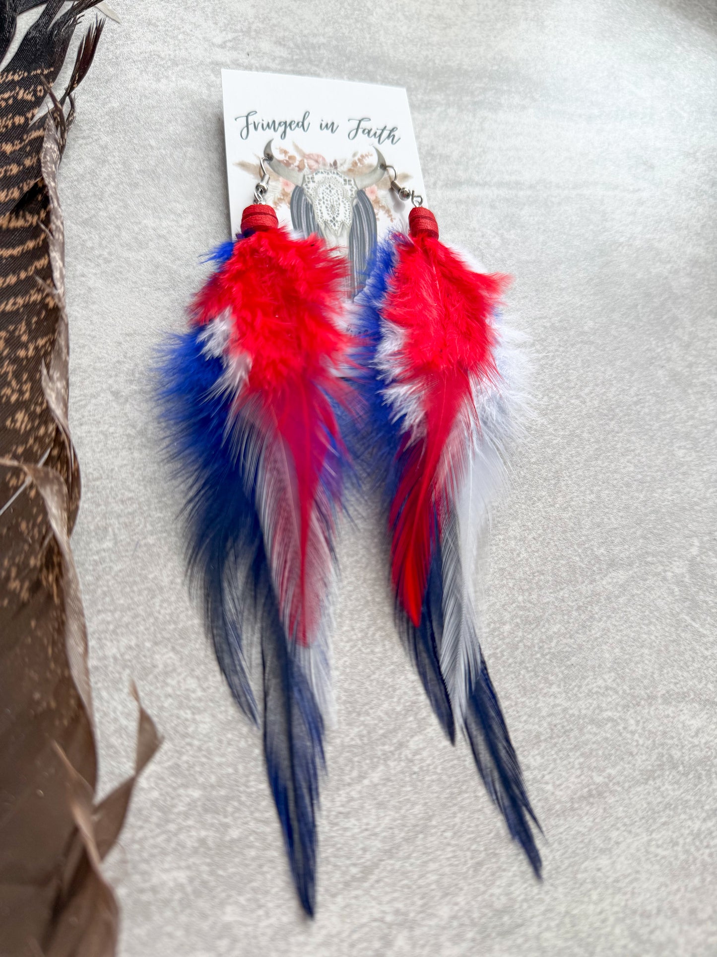 Red White & Blue Feathers