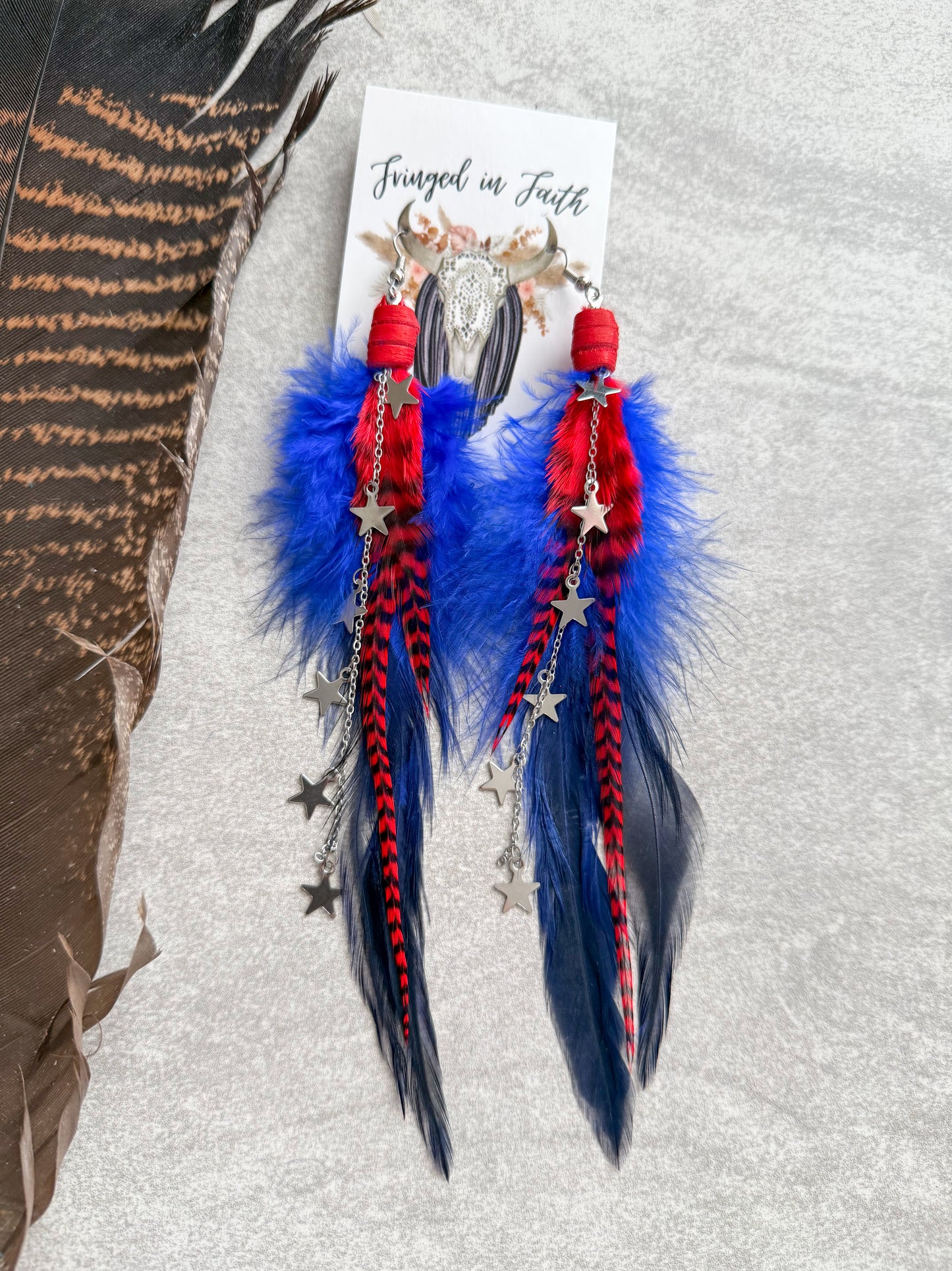Red White & Blue Feathers