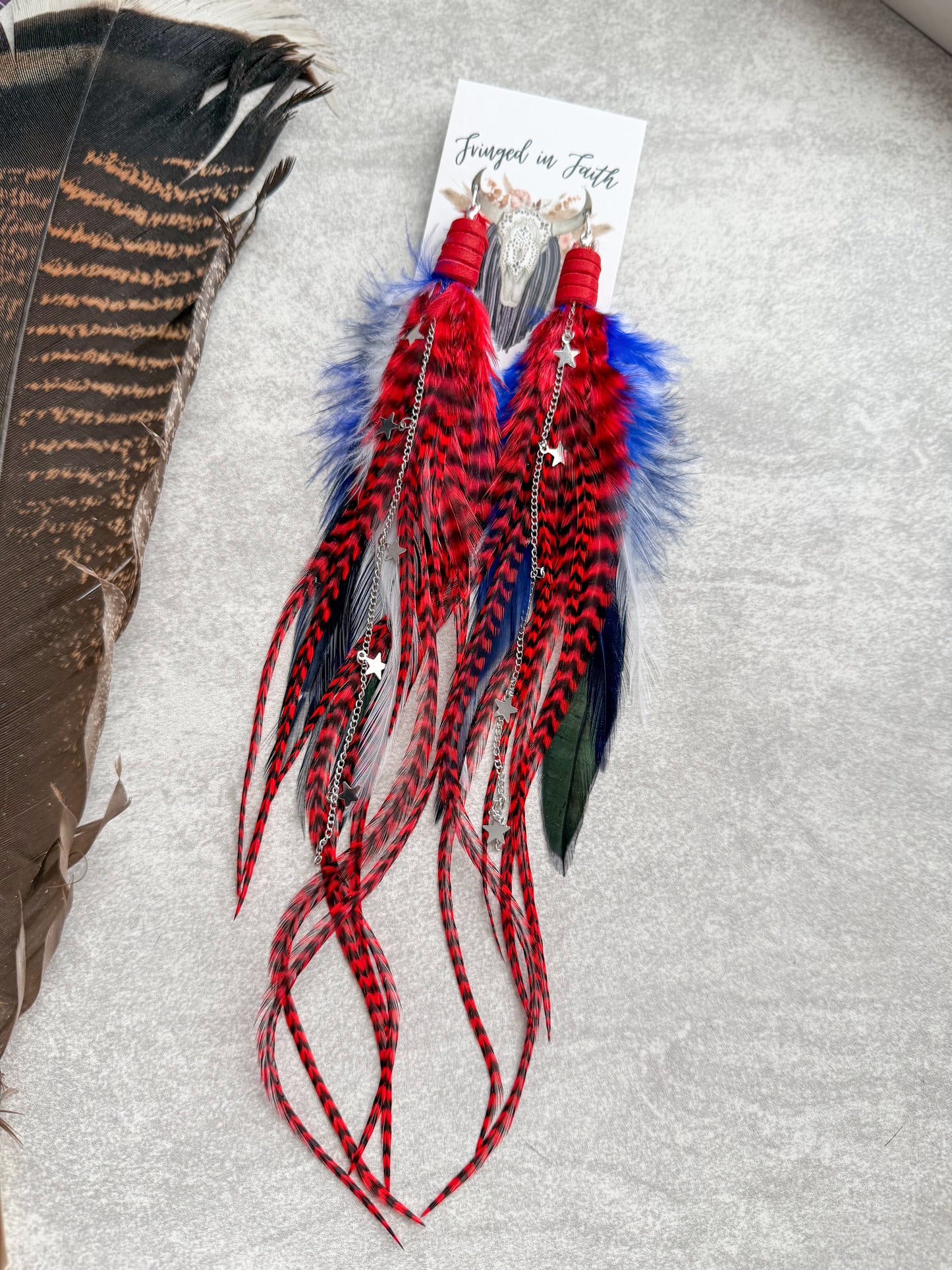 Red White & Blue Feathers