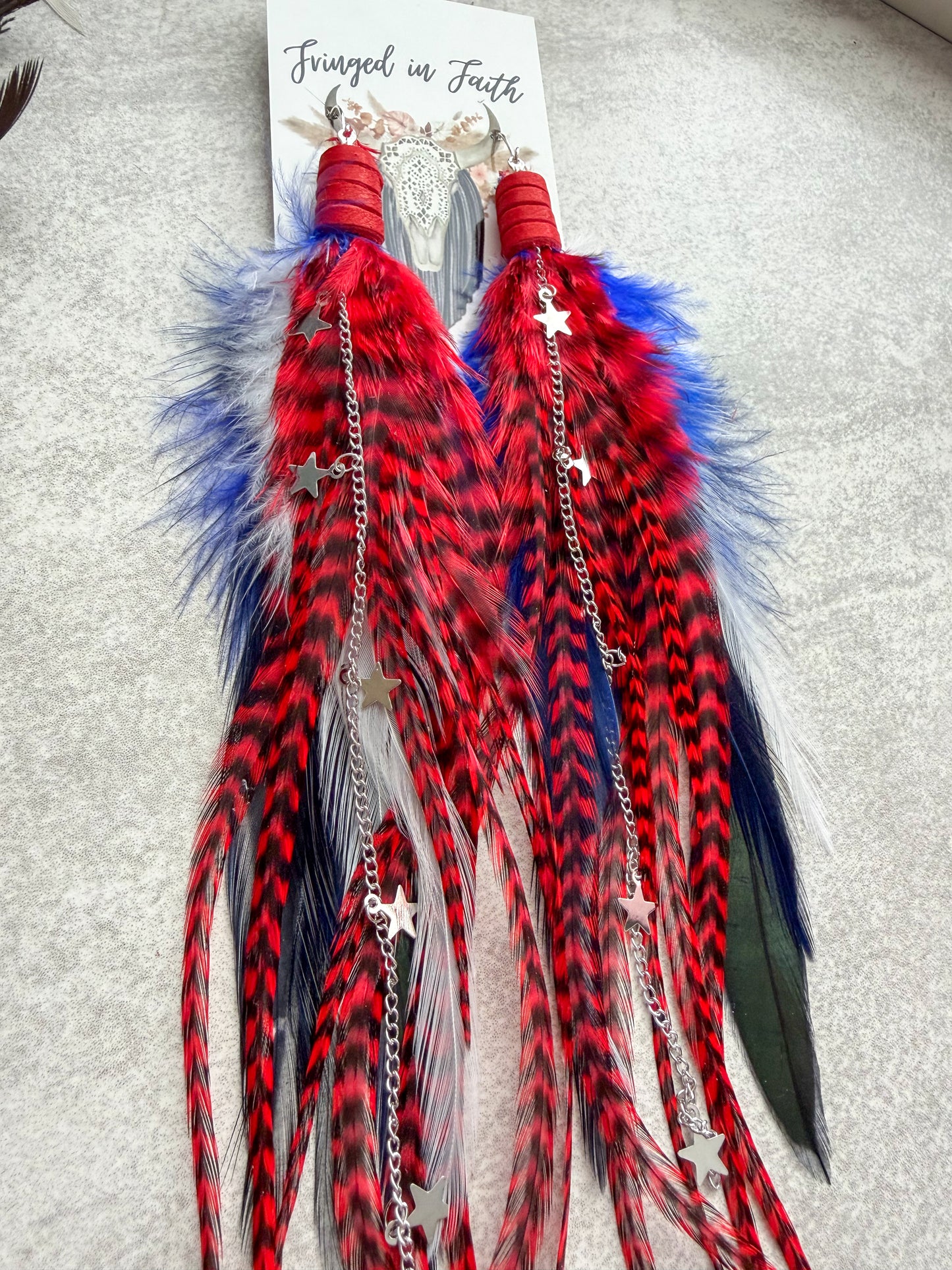 Red White & Blue Feathers