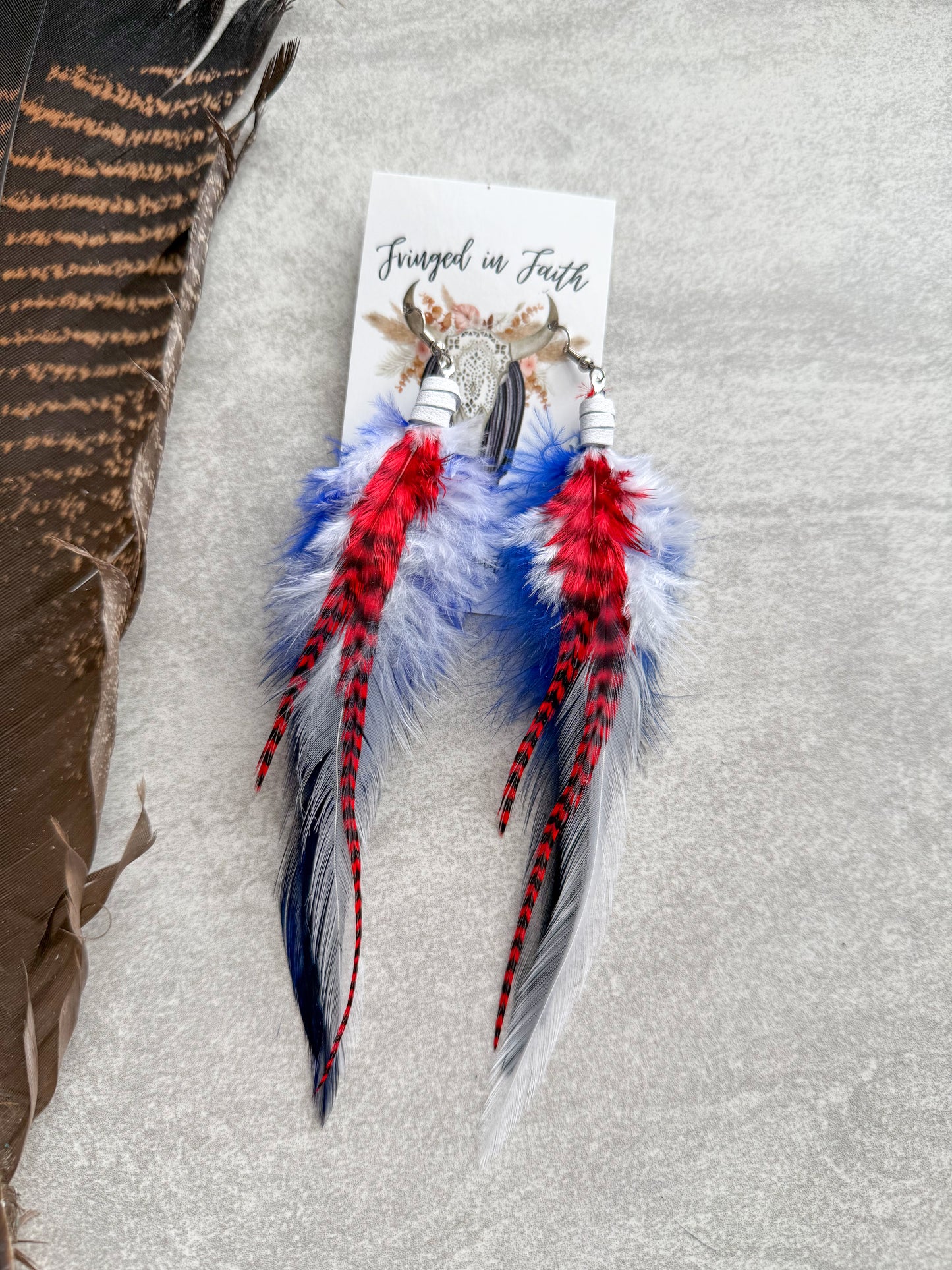 Red White & Blue Feathers
