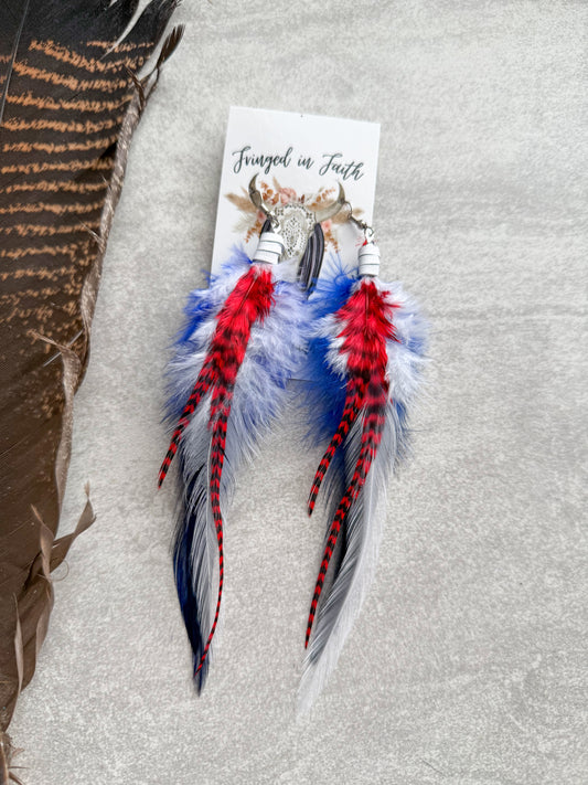 Red White & Blue Feathers