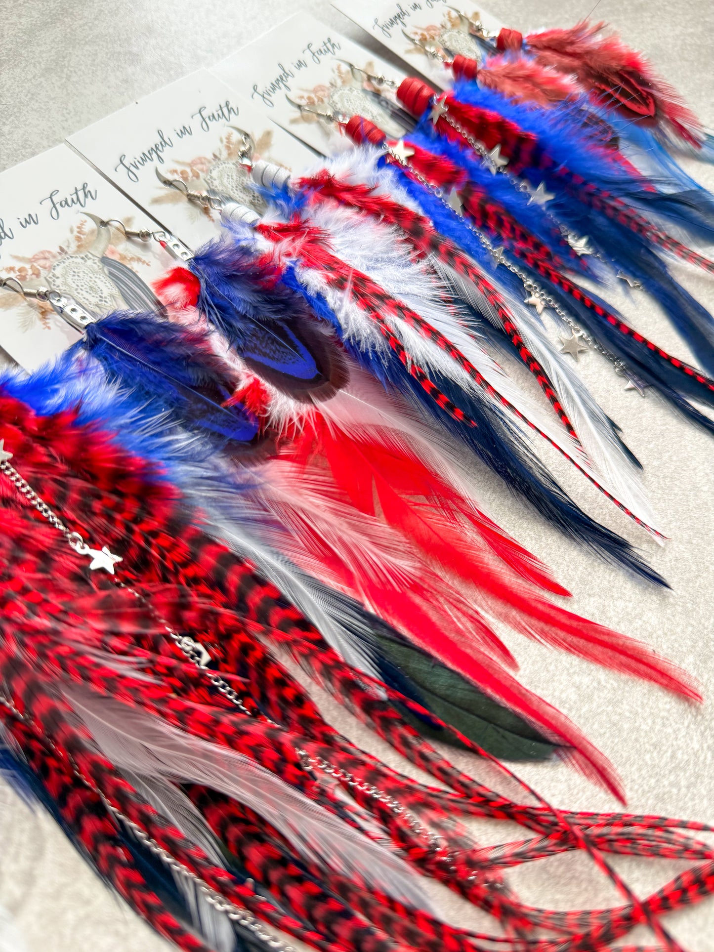 Red White & Blue Feathers
