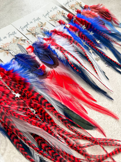 Red White & Blue Feathers