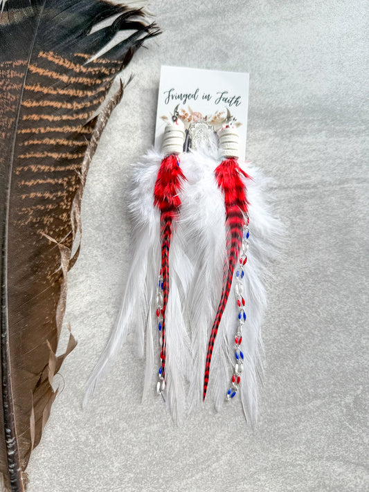 Feather Earrings White