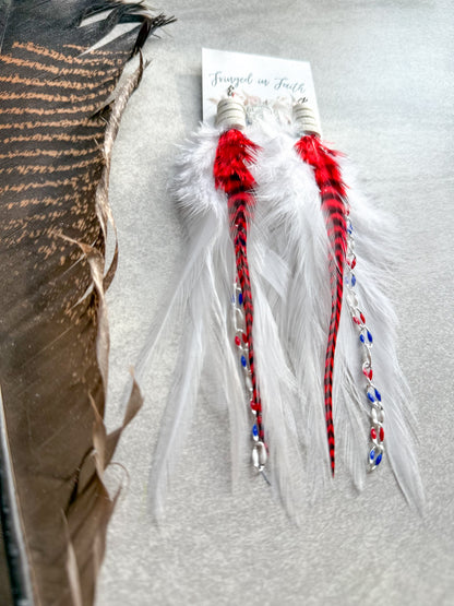 Feather Earrings White