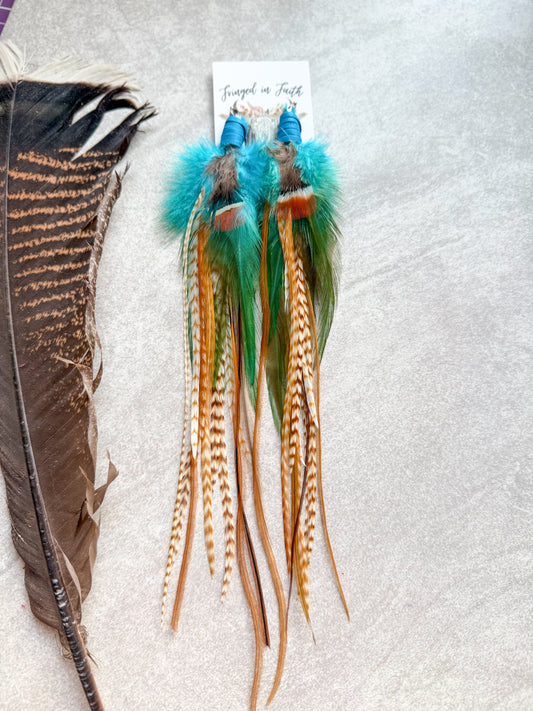 Feather Earrings Brown