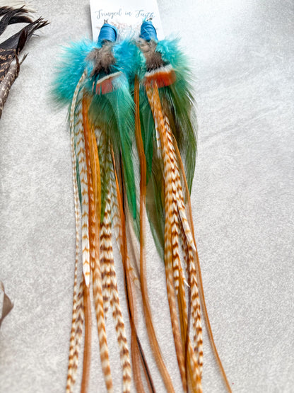 Feather Earrings Brown
