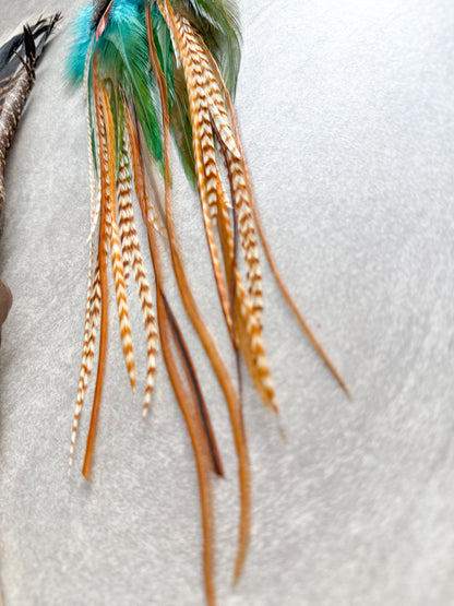 Feather Earrings Brown