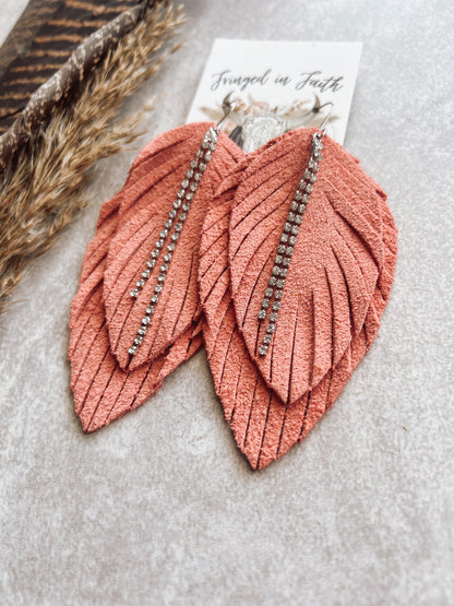 Coral Fringe Earrings