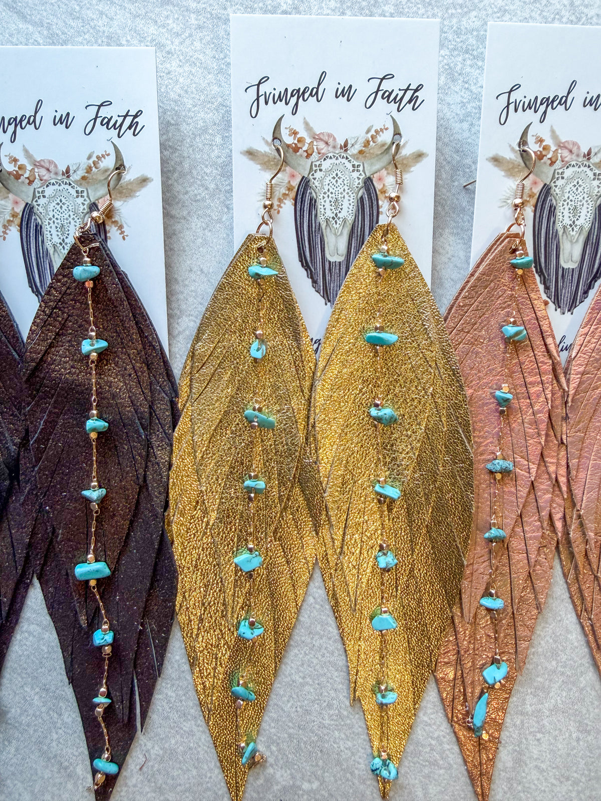 Leather Shoulder Duster Metallic