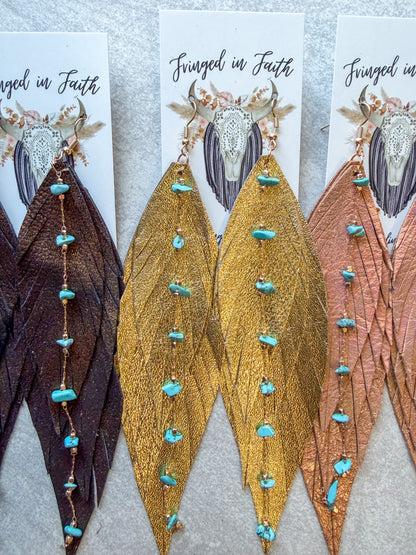 Leather Shoulder Duster Metallic