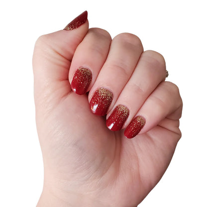 Nail Wraps | Deep Red Glitter