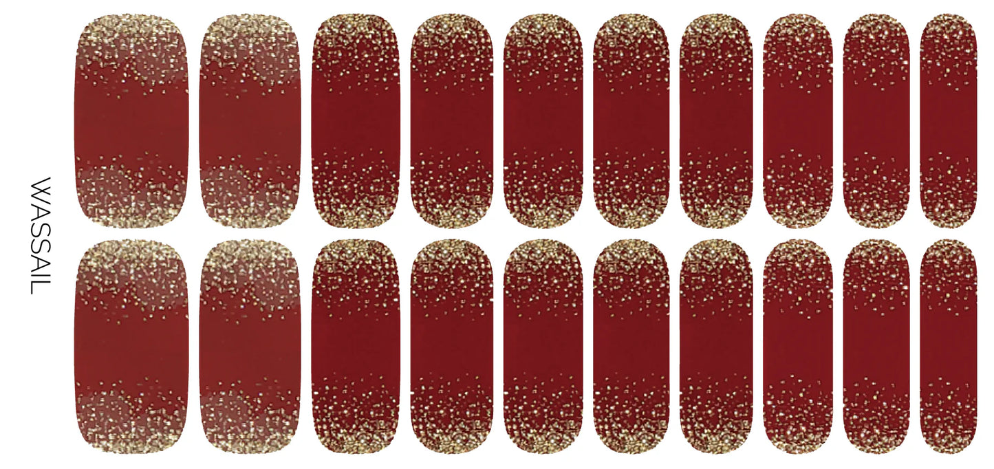 Nail Wraps | Deep Red Glitter