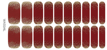 Nail Wraps | Deep Red Glitter