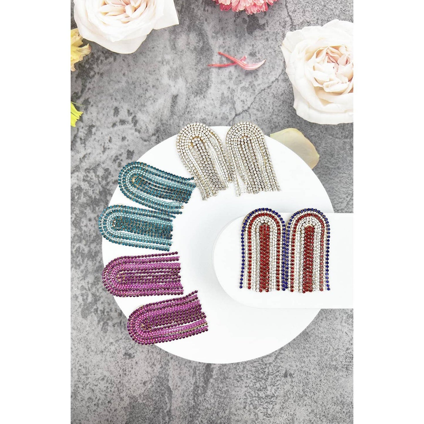 Rhinestone Chain Fringe Earring
