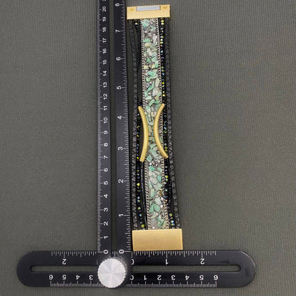 Handmade Gravel Multi-Layer Leather Magnetic Bracelet - LB/CS