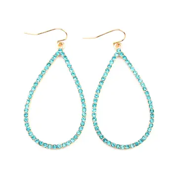 Rhinestone Teardrop Earrings | Turquoise