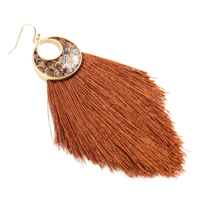 Tassel Earrings | Rust