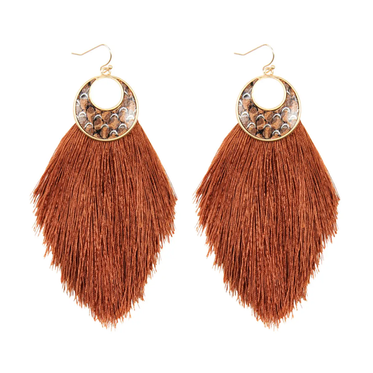 Tassel Earrings | Rust