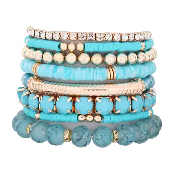 Beaded Bracelet Set | Turquoise