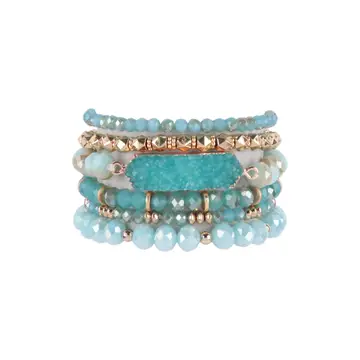 Druzy Stone Bracelet Set | Turquoise